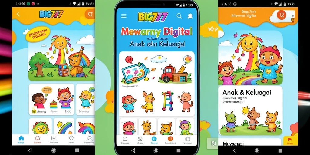 Tampilan antarmuka aplikasi Mewarnai Digital BIG777 yang mengasyikkan.