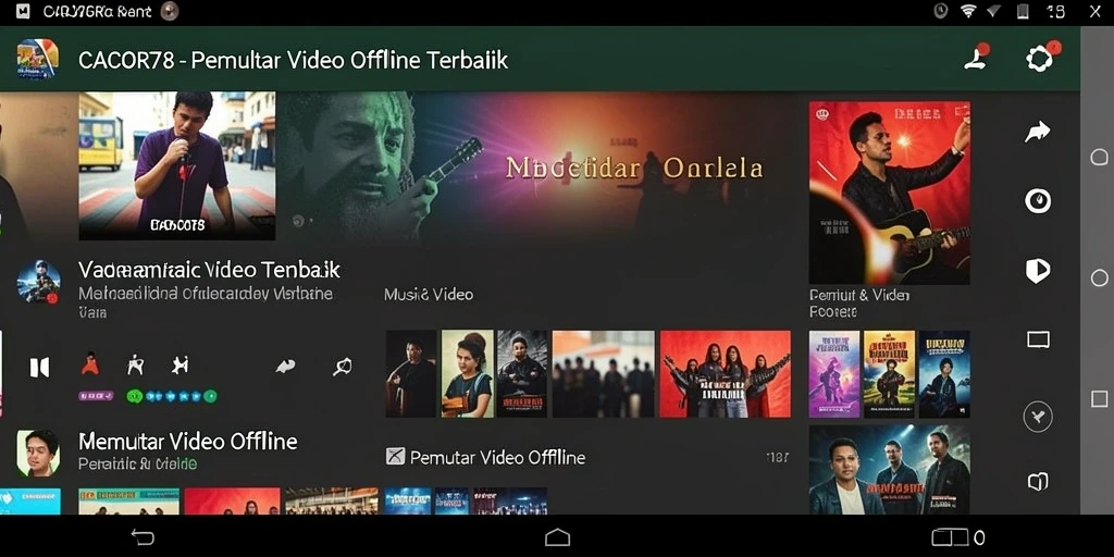 Tampilan antarmuka CACOR78 saat memutar video offline.
