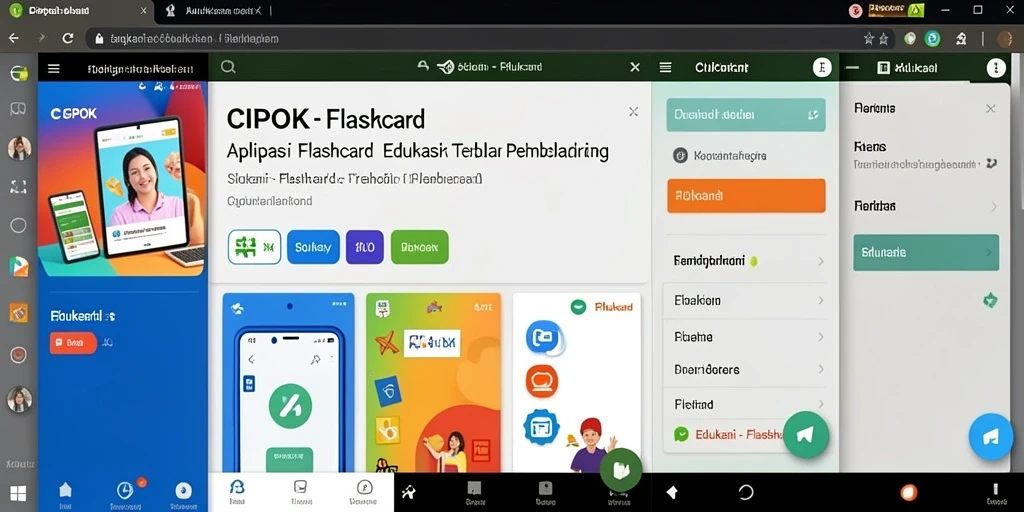 Antarmuka aplikasi CIPOK yang menarik untuk belajar Flashcard.