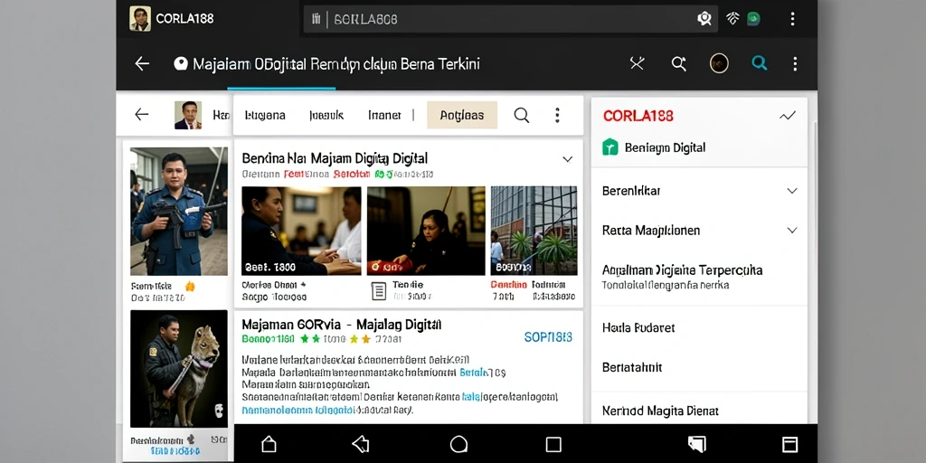 Tampilan antarmuka aplikasi Majalah Digital CORLA188 yang modern dan fungsional.