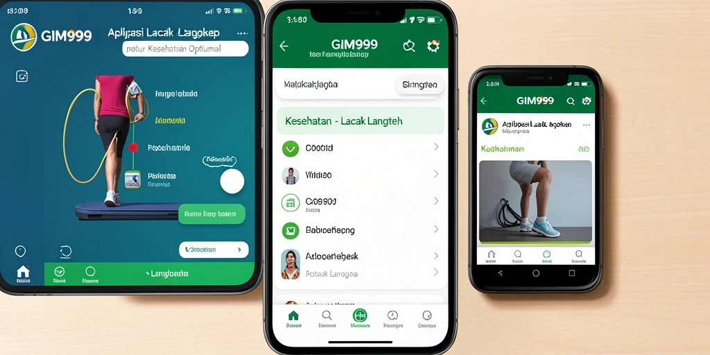 Antarmuka GIM999 menampilkan data langkah dan kemajuan harian.