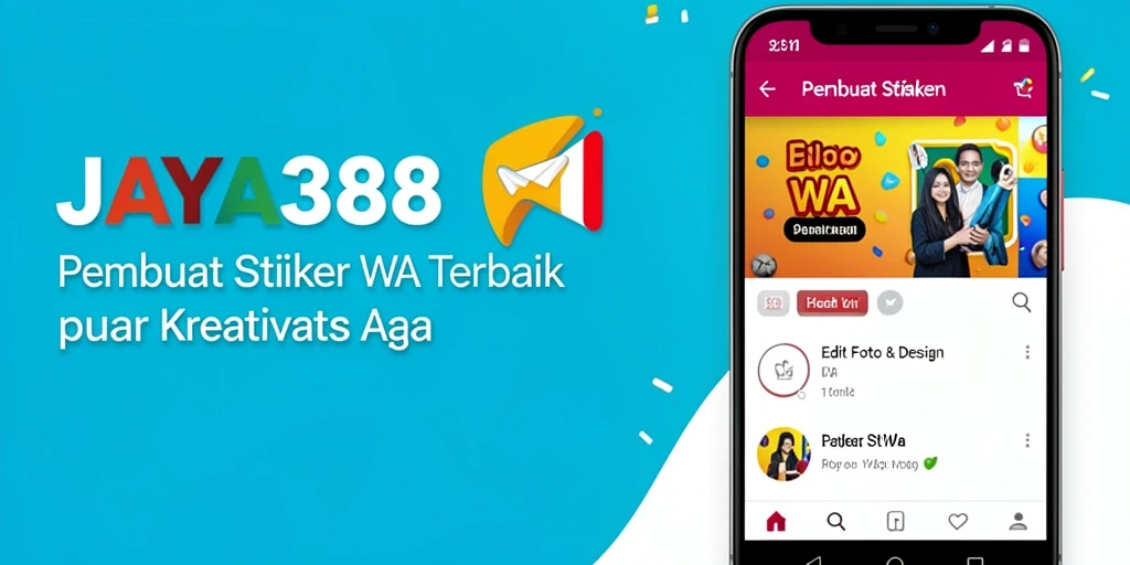 Antarmuka JAYA388 untuk membuat stiker WhatsApp yang menarik.