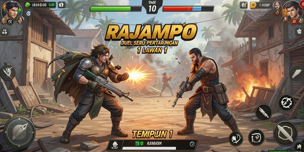 Tampilan antarmuka permainan RAJAMPO yang menarik dan penuh aksi.