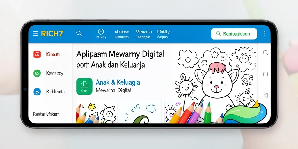 Tampilan antarmuka pengguna RICH7 yang menarik untuk mewarnai digital.