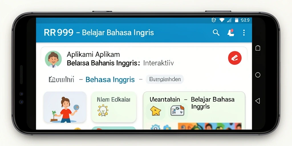 Tampilan antarmuka aplikasi RR999 yang user-friendly untuk belajar Bahasa Inggris.